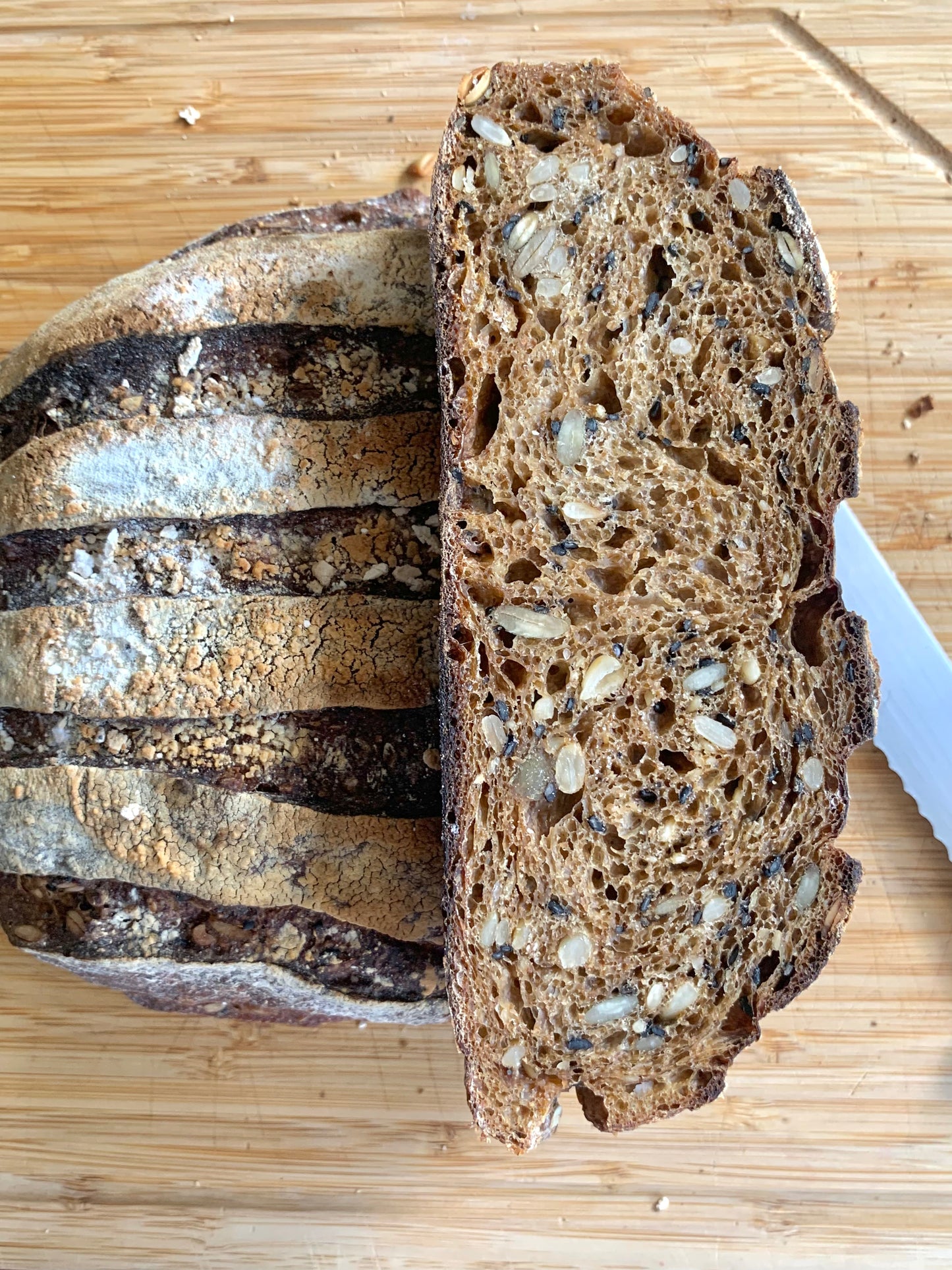 Seeded Dark Rye Sourdough Batard