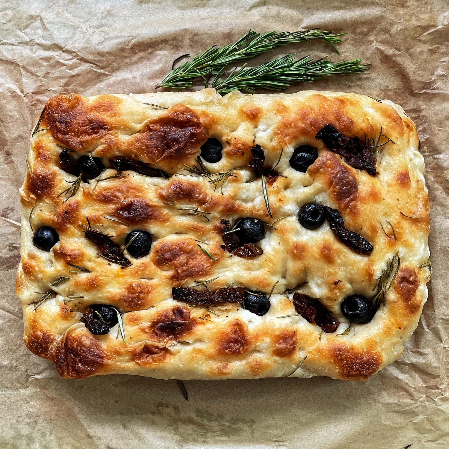 Olives and Sun - dried Tomatoes Sourdough Focaccia - Rise Artisanal