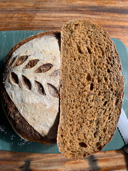 Dark Rye Sourdough Boule