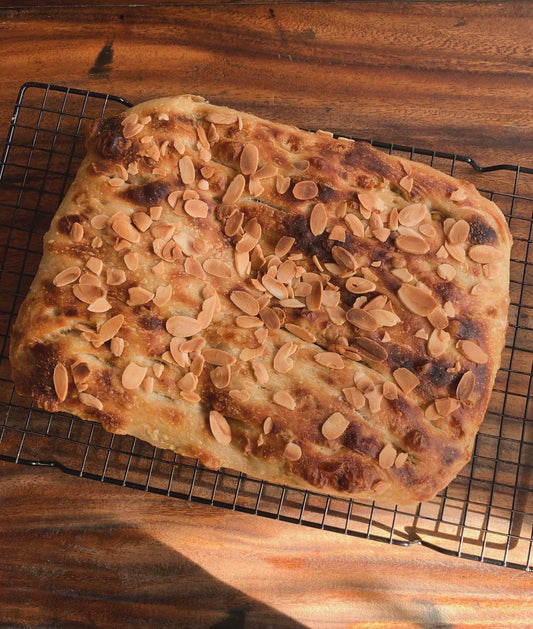 Blue Cheese Apricot and Almond Focaccia