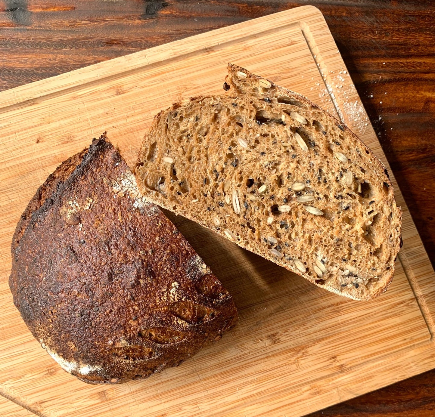 Seeded Dark Rye Sourdough Batard - Rise Artisanal