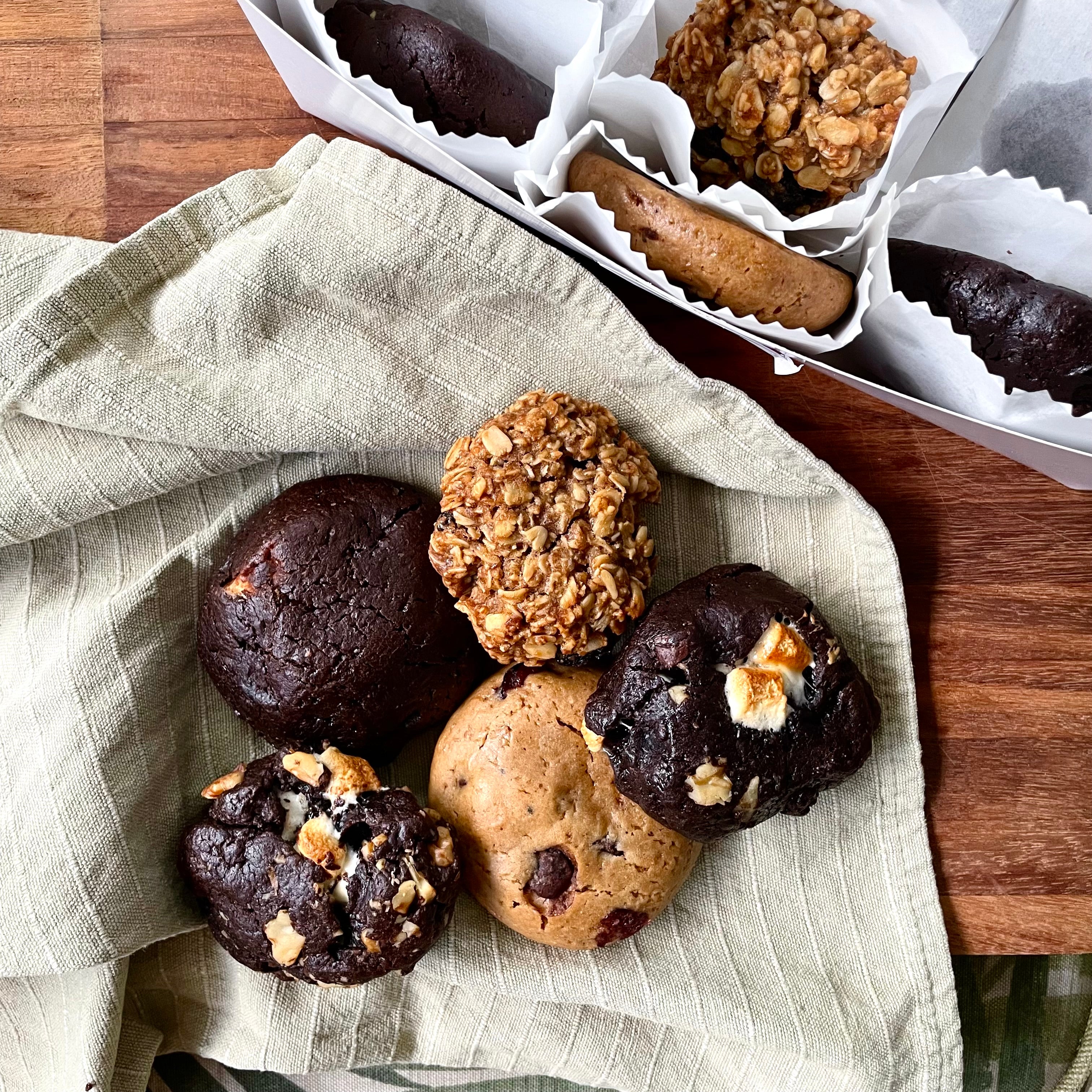 Sourdough Cookies by Rise Artisanal in a flat lay