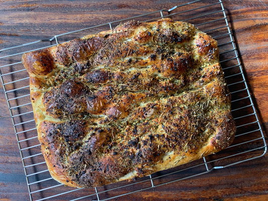 Garlic and Herbs Sourdough Focaccia