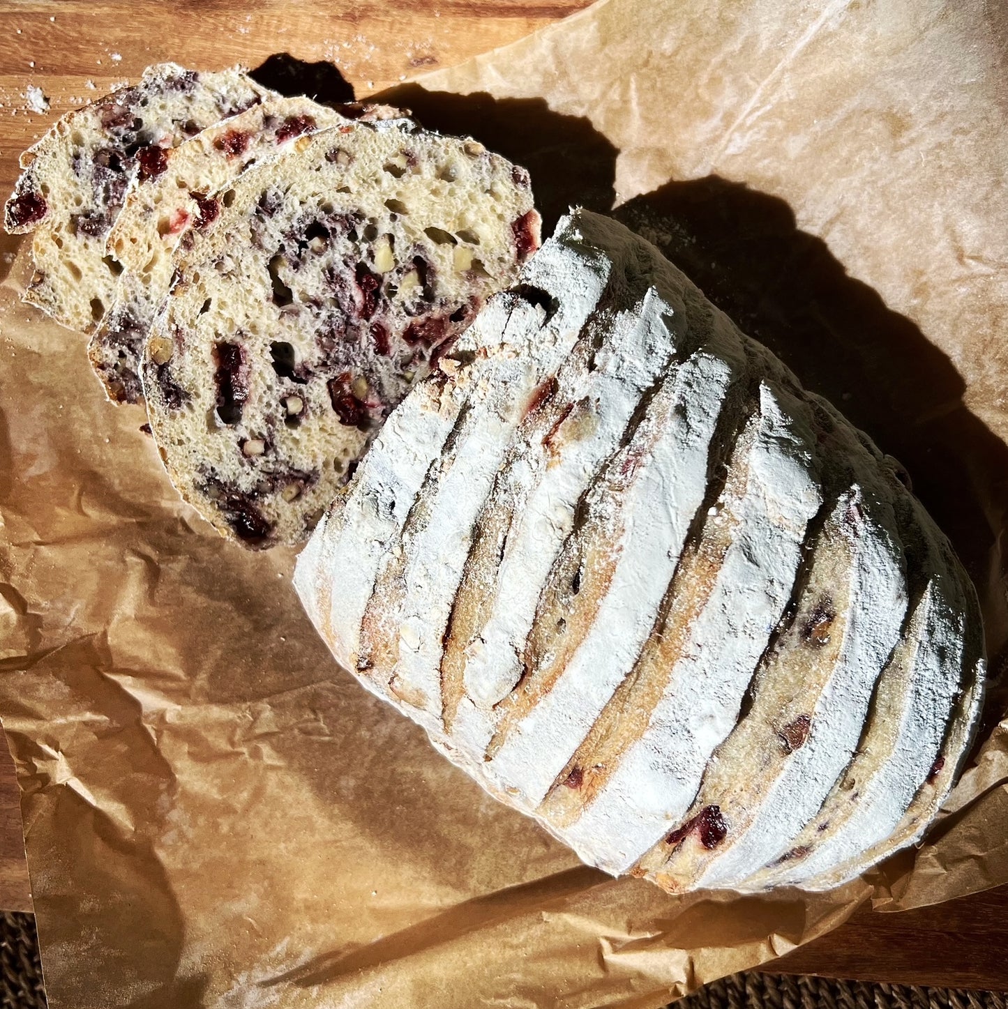 Cranberry Walnut Sourdough Batard