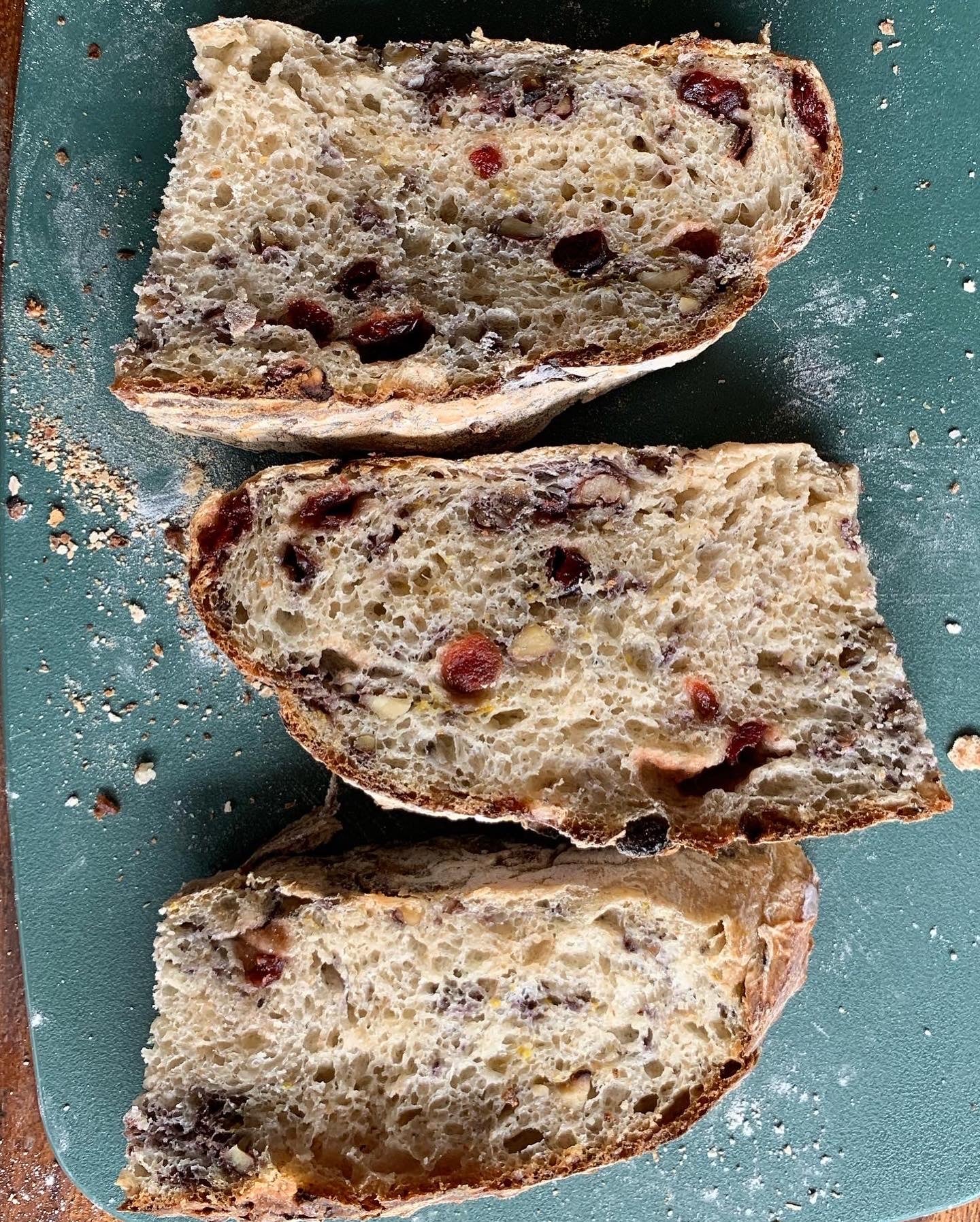 Orange Cranberry Walnut Sourdough Batard