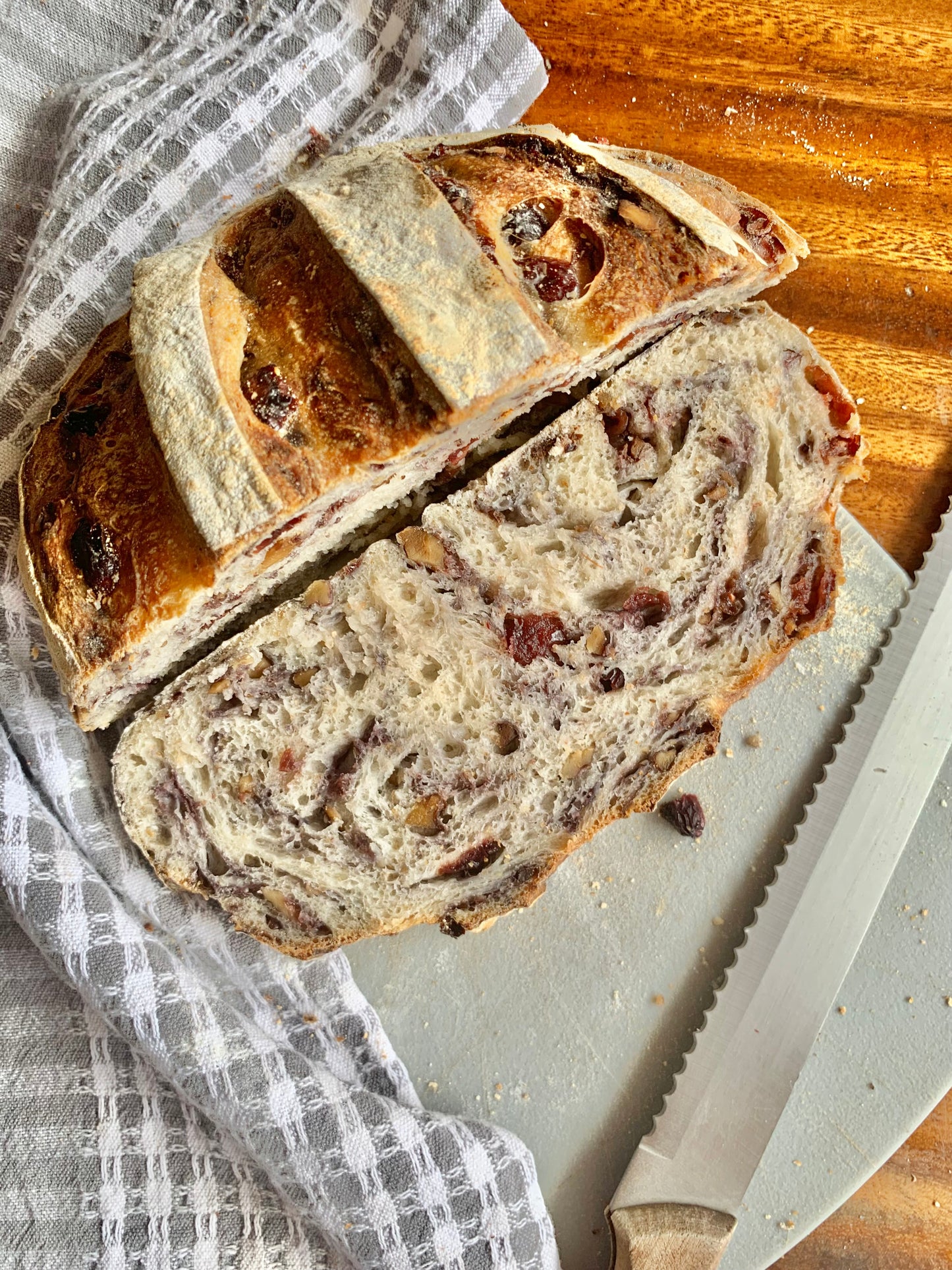 Cranberry Walnut Sourdough Batard